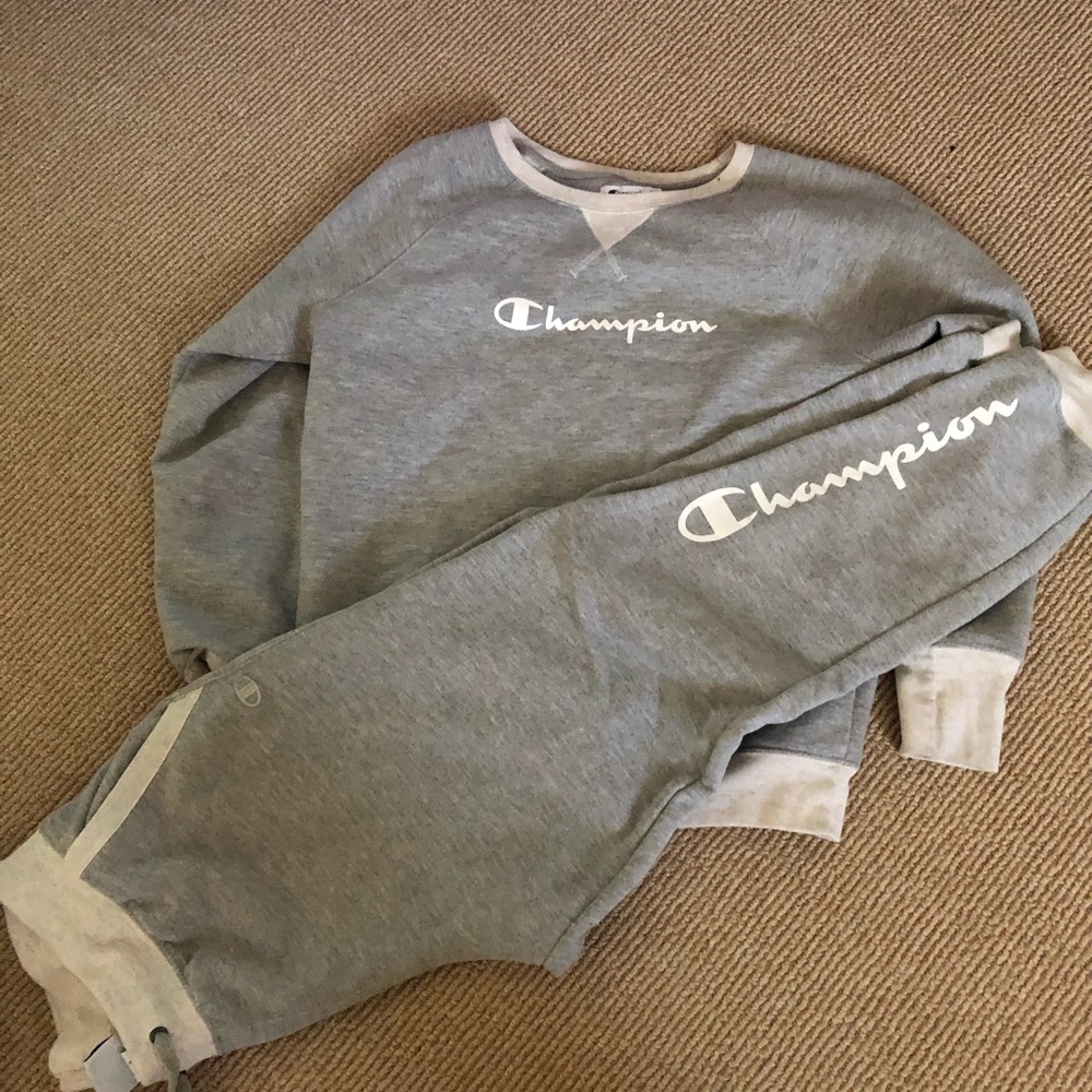 Champion size large pants and top medium runs big